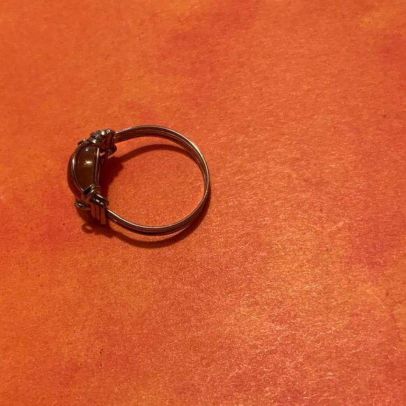 Vintage 925 Wire-Wrapped w/ Rare Natural Gold Rutilated Quartz Sz 6 - Picture 15 of 15